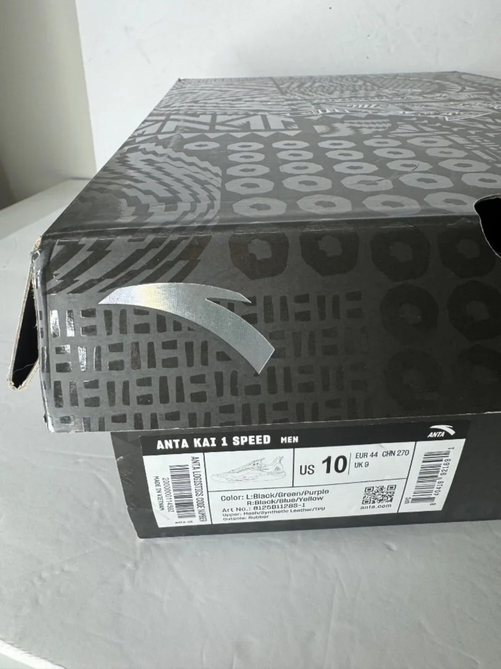 NIB Anta Kai 1 Speed Black Green Sneakers Men's US 10 AEU 44 Colorful